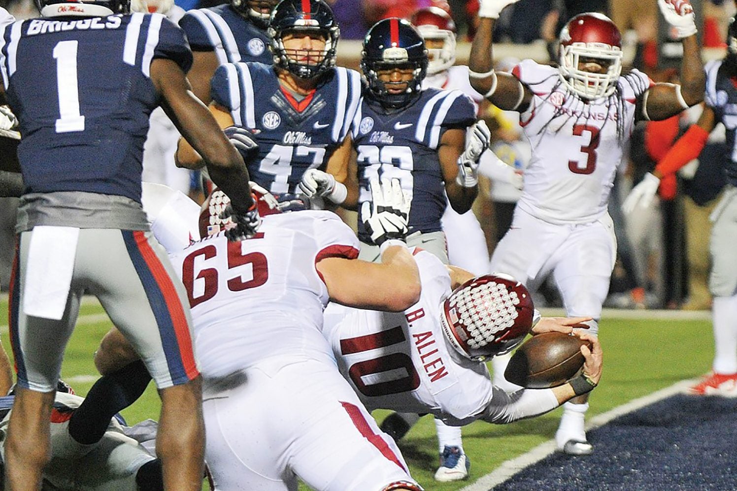 arkansas ole miss football game