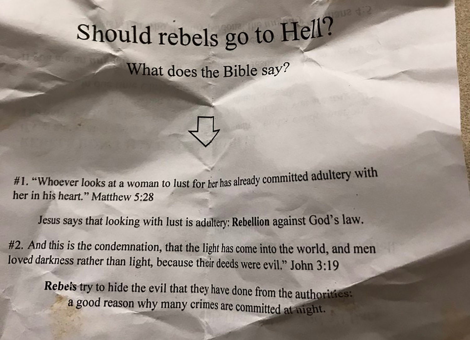 should-rebels-go-to-hell-bible-verse-flyers-reportedly-handed-out-at