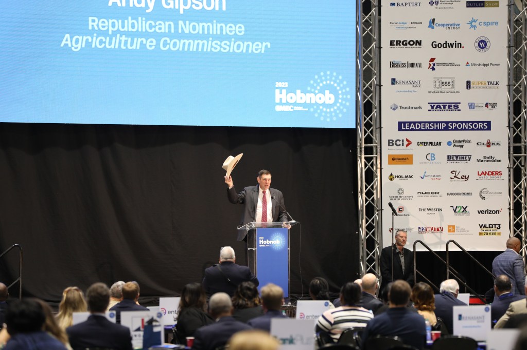 Today, Commissioner of Agriculture and Commerce Andy Gipson addressed state economic leaders at Mississippi Hobnob. He highlighted successes and challenges to agriculture and commerce, while providing practical solutions for the future.